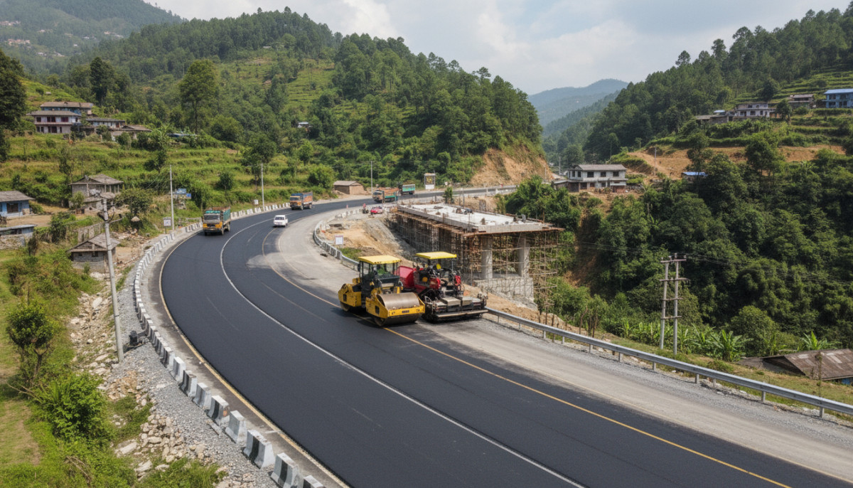 नौविसे नागढुंगा सडक खण्डको काम अन्तिम चरणमा